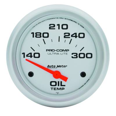 Auto Meter - Auto Meter Gauge; Oil Temp; 2 5/8in.; 140-300deg. F; Electric; Ultra-Lite 4447