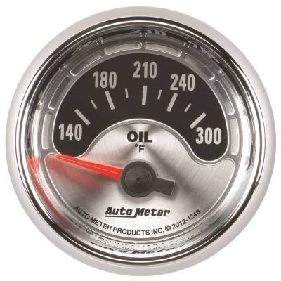 Auto Meter - Auto Meter Gauge; Oil Temp; 2 1/16in.; 300deg. F; Elec; American Muscle 1248