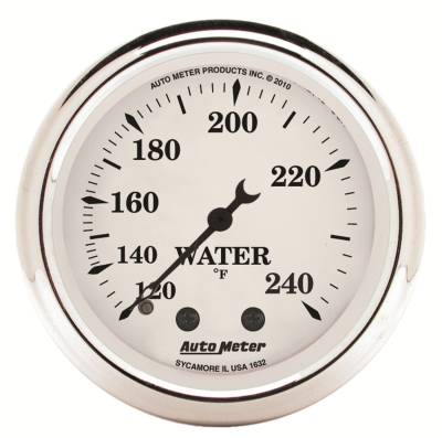 Auto Meter - Auto Meter Gauge; Water Temp; 2 1/16in.; 120-240deg. F; Mech; Old Tyme White 1632