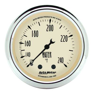 Auto Meter - Auto Meter Gauge; Water Temp; 2 1/16in.; 120-240deg. F; Mech; Antique Beige 1832