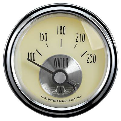 Auto Meter - Auto Meter Gauge; Water Temp; 2 1/16in.; 250deg. F; Elec; Prestige Antq. Ivory 2037