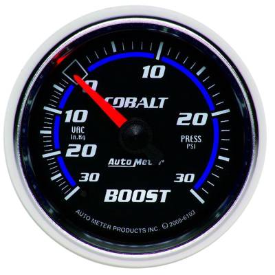 Auto Meter - Auto Meter Gauge; Vac/Boost; 2 1/16in.; 30inHg-30psi; Mechanical; Cobalt 6103