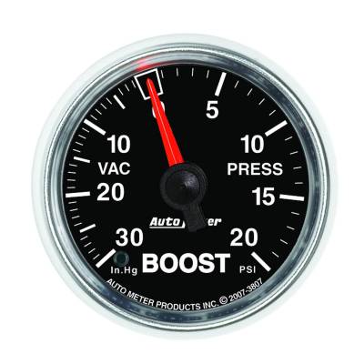 Auto Meter - Auto Meter Gauge; Vac/Boost; 2 1/16in.; 30inHg-20psi; Mechanical; GS 3807