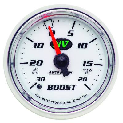 Auto Meter - Auto Meter Gauge; Vac/Boost; 2 1/16in.; 30inHg-20psi; Mechanical; NV 7307