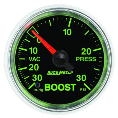 Auto Meter - Auto Meter Gauge; Vac/Boost; 2 1/16in.; 30inHg-30psi; Mechanical; GS 3803