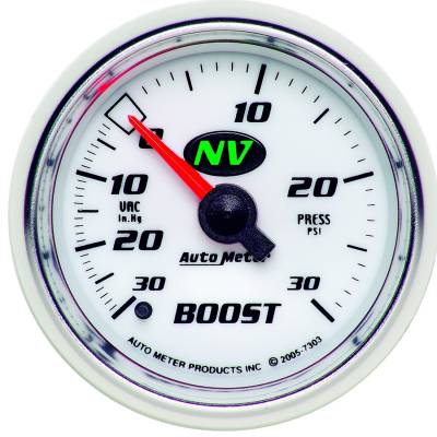 Auto Meter - Auto Meter Gauge; Vac/Boost; 2 1/16in.; 30inHg-30psi; Mechanical; NV 7303