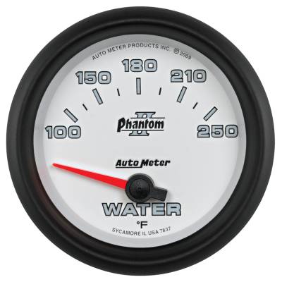 Auto Meter - Auto Meter Gauge; Water Temp; 2 5/8in.; 100-250deg. F; Electric; Phantom II 7837