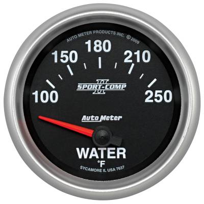 Auto Meter - Auto Meter Gauge; Water Temp; 2 5/8in.; 100-250deg. F; Electric; Sport-Comp II 7637
