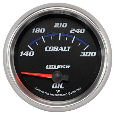 Auto Meter - Auto Meter Gauge; Oil Temp; 2 5/8in.; 140-300deg. F; Electric; Cobalt 7948