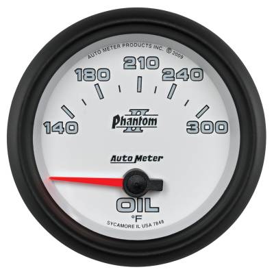 Auto Meter - Auto Meter Gauge; Oil Temp; 2 5/8in.; 140-300deg. F; Electric; Phantom II 7848