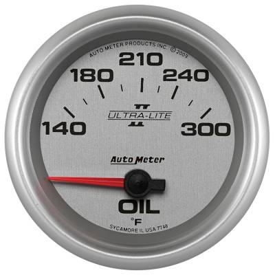 Auto Meter - Auto Meter Gauge; Oil Temp; 2 5/8in.; 140-300deg. F; Electric; Ultra-Lite II 7748