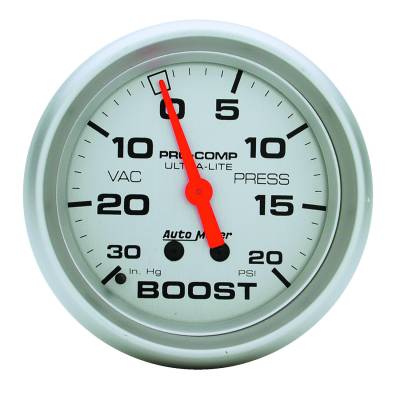 Auto Meter - Auto Meter Gauge; Vac/Boost; 2 5/8in.; 30inHg-20psi; Mechanical; Ultra-Lite 4401