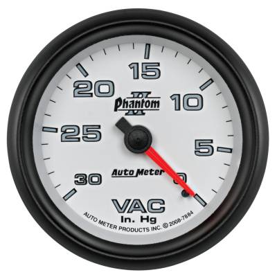 Auto Meter - Auto Meter Gauge; Vacuum; 2 5/8in.; 30inHg; Mechanical; Phantom II 7884