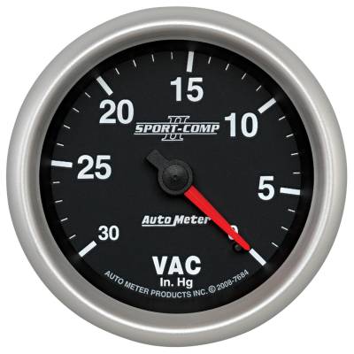 Auto Meter - Auto Meter Gauge; Vacuum; 2 5/8in.; 30inHg; Mechanical; Sport-Comp II 7684