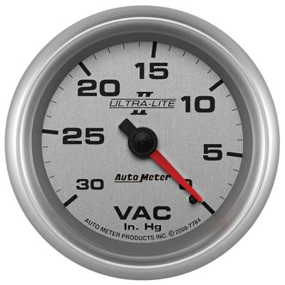 Auto Meter - Auto Meter Gauge; Vacuum; 2 5/8in.; 30inHg; Mechanical; Ultra-Lite II 7784