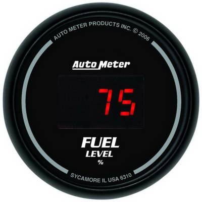 Auto Meter - Auto Meter Gauge; Fuel Level; 2 1/16in.; 0-280 Program.; Digital; Black Dial w/Red LED 6310