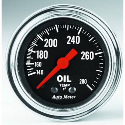 Auto Meter - Auto Meter Gauge; Oil Temp; 2 1/16in.; 140-280deg. F; Mechanical; Traditional Chrome 2441