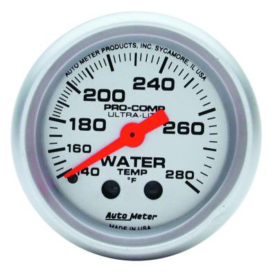 Auto Meter - Auto Meter Gauge; Water Temp; 2 1/16in.; 140-280deg. F; Mechanical; Ultra-Lite 4331