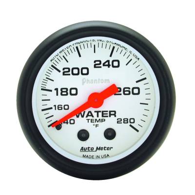 Auto Meter - Auto Meter Gauge; Water Temp; 2 1/16in.; 140-280deg. F; Mechanical; Phantom 5731