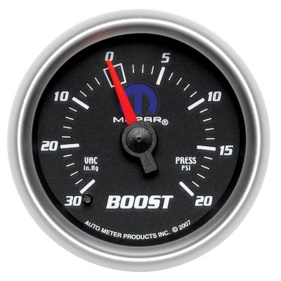 Auto Meter - Auto Meter Gauge; Vac/Boost; 2 1/16in.; 30inHg-20psi; Mechanical; Black; Mopar 880012