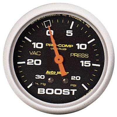 Auto Meter - Auto Meter Gauge; Vac/Boost; 2 5/8in.; 30inHg-20psi; Liquid Filled Mech; Pro-Comp 5401