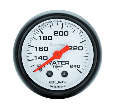 Auto Meter - Auto Meter Gauge; Water Temp; 2 1/16in.; 120-240deg. F; Mechanical; Phantom 5732