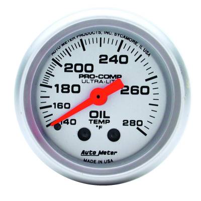 Auto Meter - Auto Meter Gauge; Oil Temp; 2 1/16in.; 140-280deg. F; Mechanical; Ultra-Lite 4341