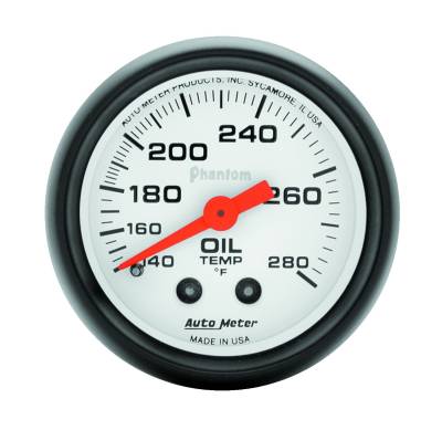 Auto Meter - Auto Meter Gauge; Oil Temp; 2 1/16in.; 140-280deg. F; Mechanical; Phantom 5741