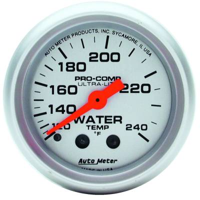 Auto Meter - Auto Meter Gauge; Water Temp; 2 1/16in.; 120-240deg. F; Mechanical; Ultra-Lite 4332