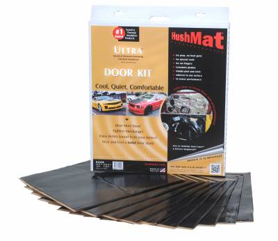 Hushmat - Hushmat Ultra Insulating/Damping Material Door Kit(10) 12"x12"-Stealth Black Foil 10SqFt 10200