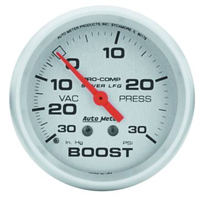 Auto Meter - Auto Meter Gauge; Vac/Boost; 2 5/8in.; 30inHg-30psi; Liquid Filled Mech; Ultra-Lite 4603