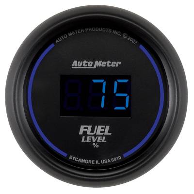 Auto Meter - Auto Meter Gauge; Fuel Level; 2 1/16in.; 0-280 Programmable; Digital; Black Dial w/Blue LED 6910