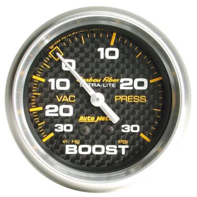 Auto Meter - Auto Meter Gauge; Vac/Boost; 2 5/8in.; 30inHg-30psi; Mechanical; Carbon Fiber 4803