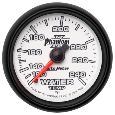 Auto Meter - Auto Meter Gauge; Water Temp; 2 1/16in.; 120-240deg. F; Mechanical; Phantom II 7532