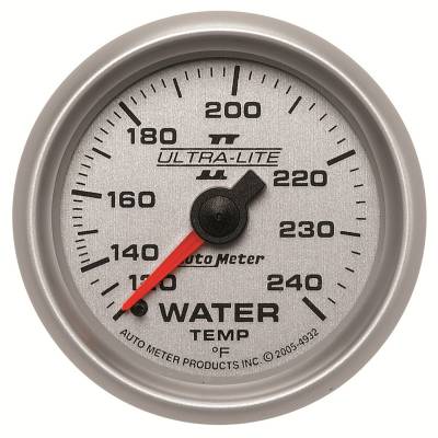 Auto Meter - Auto Meter Gauge; Water Temp; 2 1/16in.; 120-240deg. F; Mechanical; Ultra-Lite II 4932