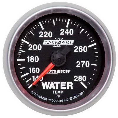 Auto Meter - Auto Meter Gauge; Water Temp; 2 1/16in.; 140-280deg. F; Mechanical; Sport-Comp II 3631