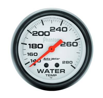 Auto Meter - Auto Meter Gauge; Water Temp; 2 5/8in.; 140-280deg. F; Mechanical; Phantom 5831