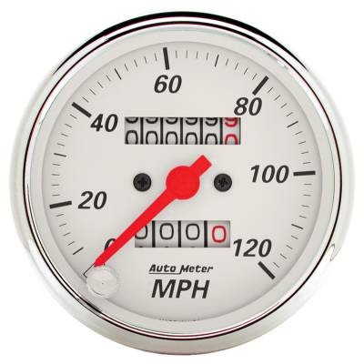 Auto Meter - Auto Meter Gauge; Speedometer; 3 1/8in.; 120mph; Mechanical; Arctic White 1396