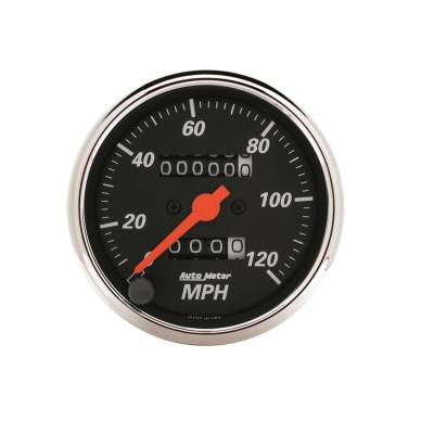 Auto Meter - Auto Meter Gauge; Speedometer; 3 1/8in.; 120mph; Mechanical; Designer Black 1476