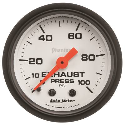 Auto Meter - Auto Meter Gauge; Exhaust Press; 2 1/16in.; 100psi; Mechanical; Phantom 5726