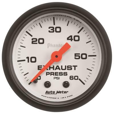 Auto Meter - Auto Meter Gauge; Exhaust Press; 2 1/16in.; 60psi; Mechanical; Phantom 5725