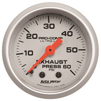 Auto Meter - Auto Meter Gauge; Exhaust Press; 2 1/16in.; 60psi; Mechanical; Ultra-Lite 4325