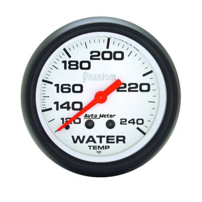 Auto Meter - Auto Meter Gauge; Water Temp; 2 5/8in.; 120-240deg. F; Mechanical; Phantom 5832
