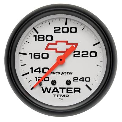 Auto Meter - Auto Meter Gauge; Water Temp; 2 5/8in.; 120-240deg. F; Mechanical; GM Bowtie White 5832-00406