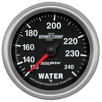 Auto Meter - Auto Meter Gauge; Water Temp; 2 5/8in.; 120-240deg. F; Mechanical; Sport-Comp II 7632
