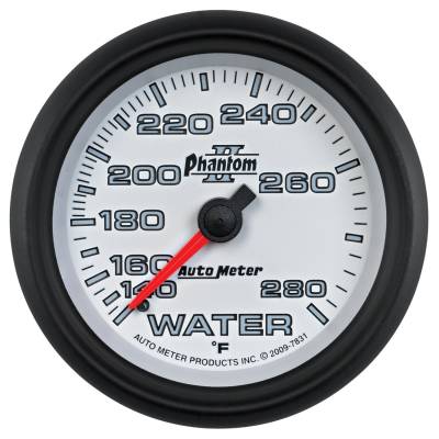 Auto Meter - Auto Meter Gauge; Water Temp; 2 5/8in.; 140-280deg. F; Mechanical; Phantom II 7831
