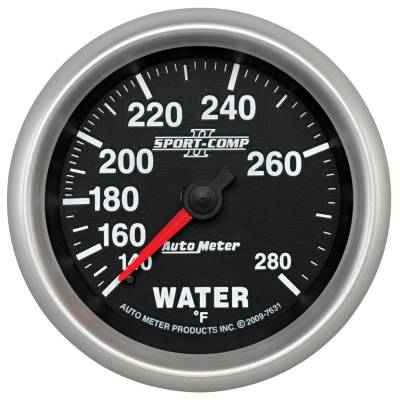 Auto Meter - Auto Meter Gauge; Water Temp; 2 5/8in.; 140-280deg. F; Mechanical; Sport-Comp II 7631