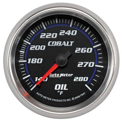 Auto Meter - Auto Meter Gauge; Oil Temp; 2 5/8in.; 140-280deg. F; Mechanical; Cobalt 7941