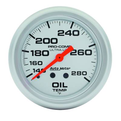 Auto Meter - Auto Meter Gauge; Oil Temp; 2 5/8in.; 140-280deg. F; Mechanical; Ultra-Lite 4441