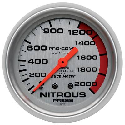 Auto Meter - Auto Meter Gauge; Nitrous Pressure; 2 5/8in.; 2000psi; Mechanical; Ultra-Lite 4428